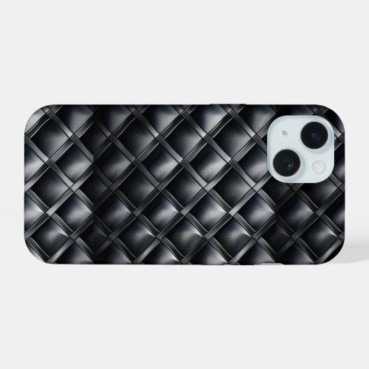 Sleek Metallic Grau & Black iPhone 15 Hülle (Rückseite (Horizontal))