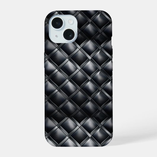 Sleek Metallic Grau & Black iPhone 15 Hülle (Rückseite)