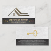 Sleek Minimal Real Anwesen Design | Schlüssel Visitenkarte (Vorne/Hinten)