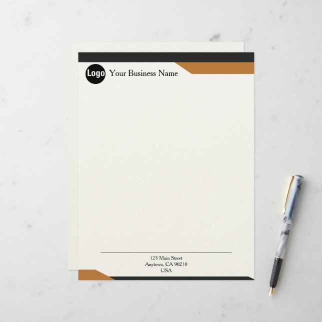 Sleek Minimalist Corporate Letterhead for Modern Briefbogen (Vorderseite/Rückseite Beispiel)