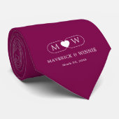 Sleek Minimalist Modern Wedding Burgundy Krawatte (Gerollt)