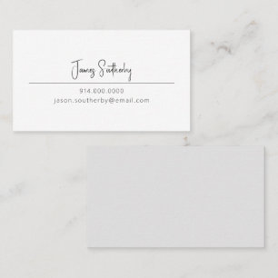 Sleek Minimalistisch Black and White Personal Visitenkarte