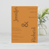 Sleek Minimalistisch Wedding Einladung (Stehend Vorderseite)