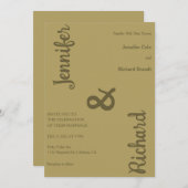 Sleek Minimalistisch Wedding Einladung (Vorne/Hinten)