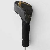 Sleek Mit Monogramm Black and Gold Zickzack Golf Headcover (angewinkelt)