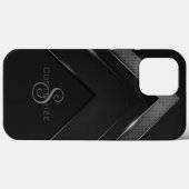 Sleek Mit Monogramm Black Zickzack Case-Mate iPhone Hülle (Rückseite (Horizontal))