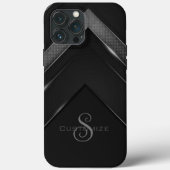 Sleek Mit Monogramm Black Zickzack Case-Mate iPhone Hülle (Rückseite)