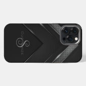 Sleek Mit Monogramm Black Zickzack iPhone Hülle (Rückseite (Horizontal))