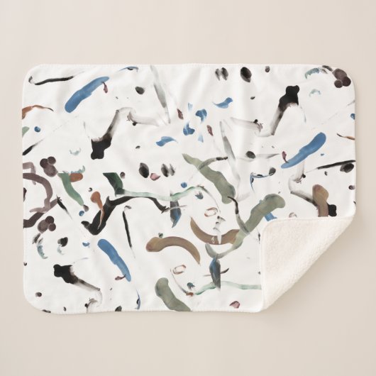 Sleek Modern Abstrakt Sherpa Blanket Sherpadecke (Vorderseite (Horizontal))