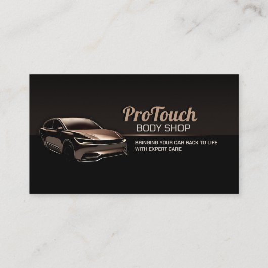 Sleek Modern Auto Body Work Visitenkarte (Vorderseite)