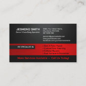 Sleek Modern Auto Body Work Visitenkarte (Rückseite)