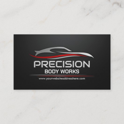 Sleek Modern Auto Body Work Visitenkarte (Vorderseite)
