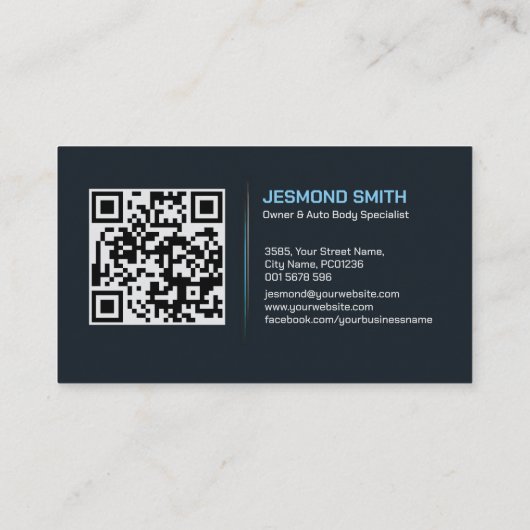 Sleek Modern Auto Body Work Visitenkarte (Rückseite)