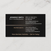 Sleek Modern Auto Body Work Visitenkarte (Rückseite)