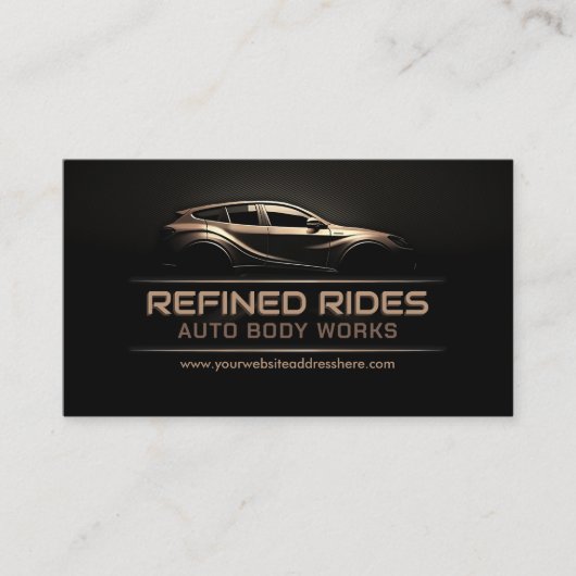 Sleek Modern Auto Body Work Visitenkarte (Vorderseite)