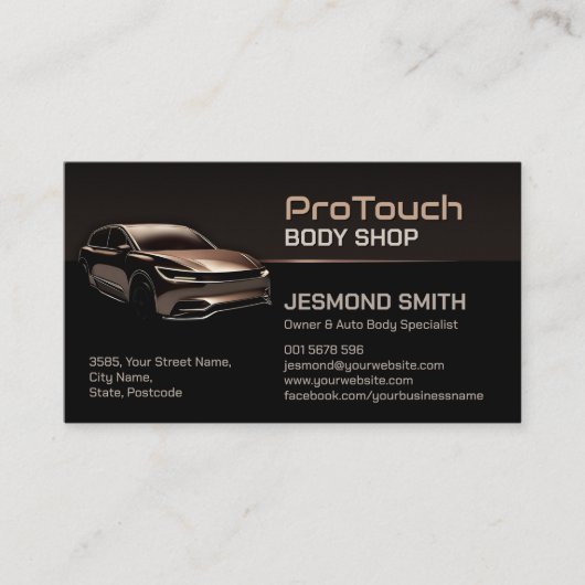 Sleek Modern Auto Body Work Visitenkarte (Vorderseite)