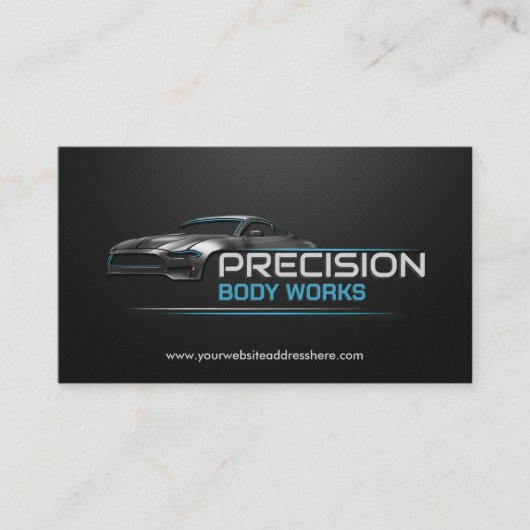 Sleek Modern Auto Body Work Visitenkarte (Vorderseite)
