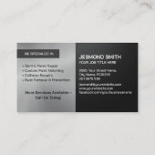 Sleek Modern Auto Body Work Visitenkarte (Rückseite)