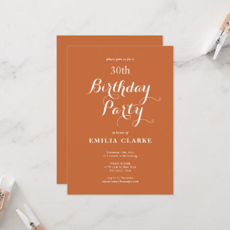 Sleek Modern Birthday Party Einladungen für Erwach