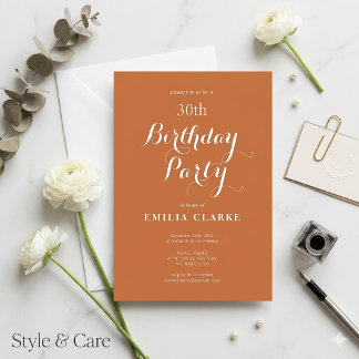 Sleek Modern Birthday Party Einladungen für Erwach