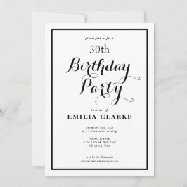 Sleek Modern Birthday Party Einladungen für Erwach