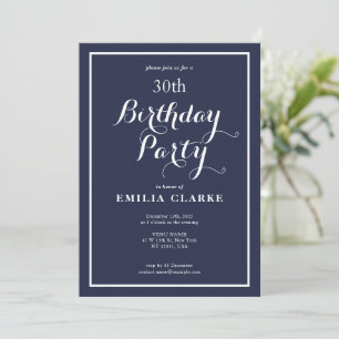 Sleek Modern Birthday Party Einladungen für Erwach