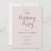 Sleek Modern Birthday Party Einladungen für Erwach (Vorderseite)