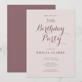 Sleek Modern Birthday Party Einladungen für Erwach