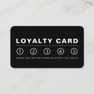 Sleek Modern - Black & White - Loyalty Card Treuekarte