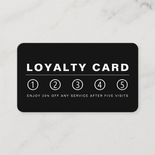 Sleek Modern - Black & White - Loyalty Card Treuekarte (Vorderseite)