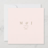 Sleek Modern Blush Square Hochzeit Einladung (Vorderseite)