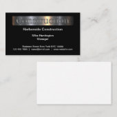Sleek Modern Construction Business Cards Visitenkarte (Vorne/Hinten)