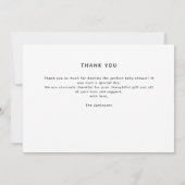 Sleek Modern Custom Foto Baby Dusche Dankeskarte (Rückseite)