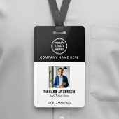 Sleek Modern Employee Photo Name QR Code ID Ausweis