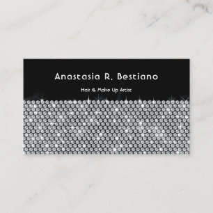 Sleek Modern Glamour Diamond Business Card Visitenkarte