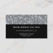 Sleek Modern Glamour Diamond Business Card Visitenkarte (Rückseite)