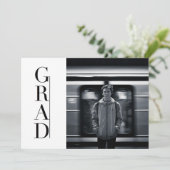 Sleek & Modern Grad | PARTY FOTO Einladung (Stehend Vorderseite)