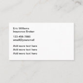 Sleek Modern Health Insurance Broker Businesscards Visitenkarte (Rückseite)