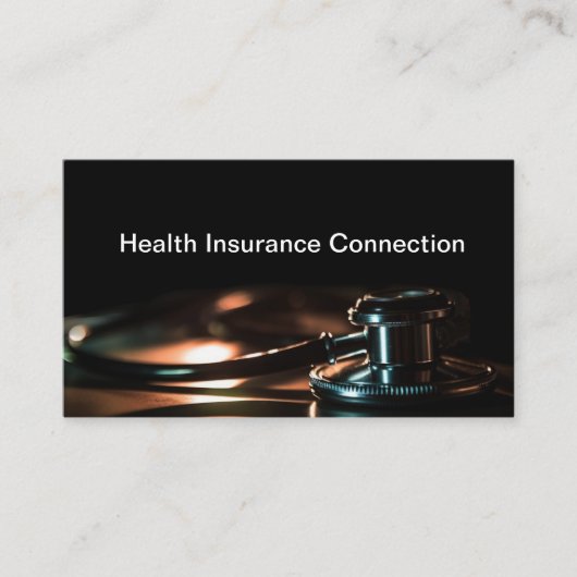 Sleek Modern Health Insurance Broker Businesscards Visitenkarte (Vorderseite)