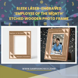 Sleek Modern Laser Graved Mitarbeiter des Monats Geätzte Rahmen