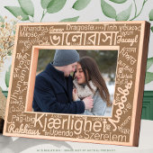 Sleek Modern Laser Gravur "LIEBE" in 50 Sprachen Geätzte Rahmen