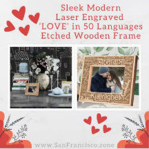 Sleek Modern Laser Gravur "LIEBE" in 50 Sprachen