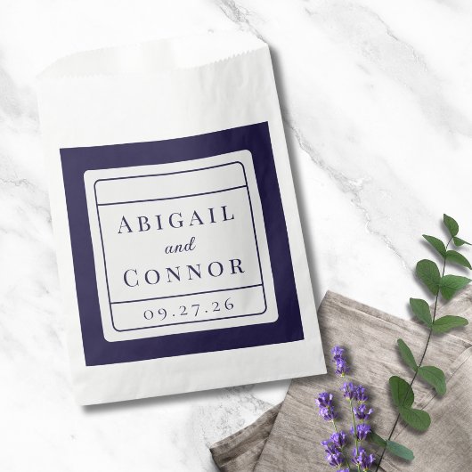 Sleek Modern Lines Navy & Grau Geschenktütchen