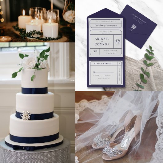 Sleek Modern Lines Navy & Grau Geschenktütchen