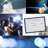 Sleek Modern Lines Navy & Grau Save The Date