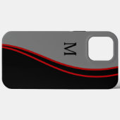 Sleek Modern Men's Führungskraft Monogram Case-Mate iPhone Hülle (Rückseite (Horizontal))