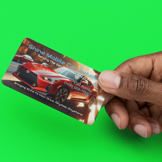 Sleek Modern Mobile Auto Car im Detail QR-URL Visitenkarte