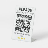 Sleek & Modern QR-Code "Verlass a Review" Sockelschild (Vorderseite)