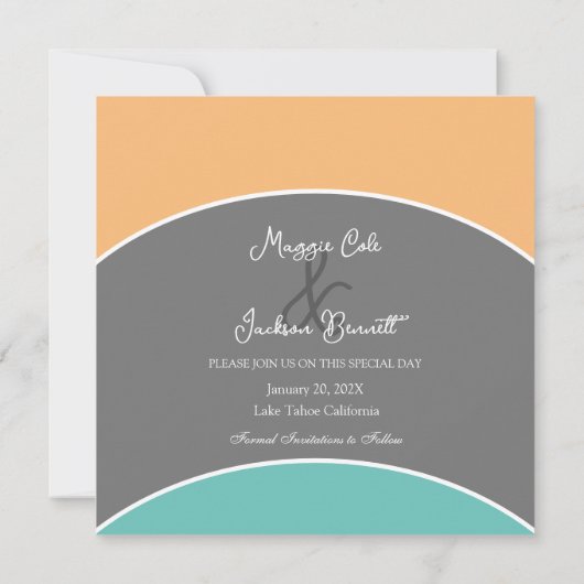 Sleek Modern Save the Date (Rückseite)