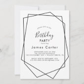 Sleek Modern Script Birthday Party Einladung (Vorderseite)